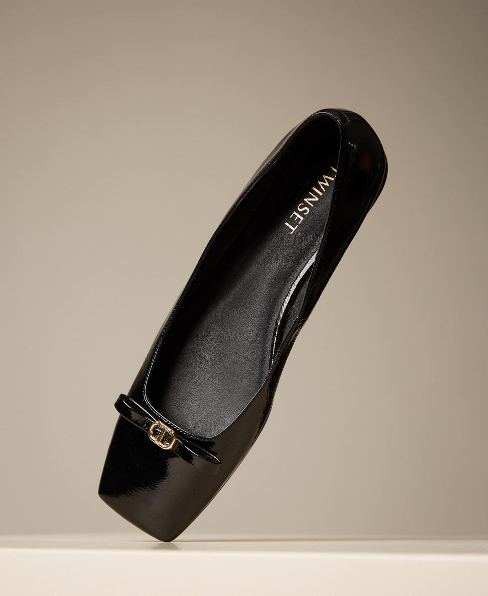 Ballerines vernies avec nœud